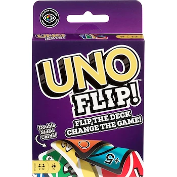 Imagen de referencia para Mattel Games UNO Flip Nuevo Juego de Mesa Cartas Doble Lado Multicolor Estándar Unisex Juvenil 7 Años 2-10 Jugadores 112 Cartas ASIN B07JKB2H59