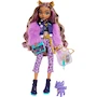 Miniatura de Monster High Clawdeen Wolf Muñeca Articulada Serie Howling City Look Morado con Accesorios y Mascota Crescent Tamaño Estándar para Niñas de 4 Años en Adelante