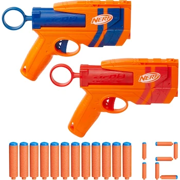 Imagen de referencia para NERF N Series Duo Pack - 2 Lanzadores Ward N1 Vortex (Azul y Naranja), 12 Dardos N1 Compatibles, Serie N para Niños +8 Años, Capacidad 6 Dardos Cada Uno, Juegos al Aire Libre