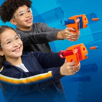Imagen 2 de NERF N Series Duo Pack - 2 Lanzadores Ward N1 Vortex (Azul y Naranja), 12 Dardos N1 Compatibles, Serie N para Niños +8 Años, Capacidad 6 Dardos Cada Uno, Juegos al Aire Libre