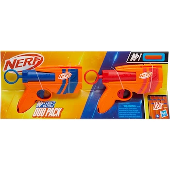 Imagen 3 de NERF N Series Duo Pack - 2 Lanzadores Ward N1 Vortex (Azul y Naranja), 12 Dardos N1 Compatibles, Serie N para Niños +8 Años, Capacidad 6 Dardos Cada Uno, Juegos al Aire Libre