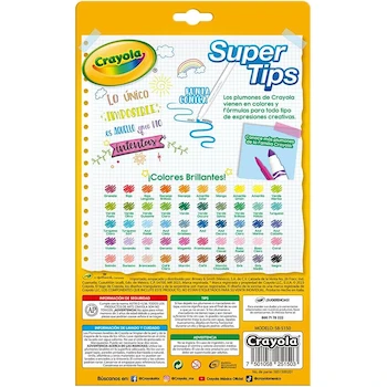 Imagen 4 de CRAYOLA 50 Super Tips - Rotuladores Multicolor, Modelo 585150M000, Serie Super Tips, 50 Unidades