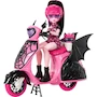 Miniatura de Monster High Muñeca Draculaura Vamptastic Scooter Playset con Vehículo Rosa y Negro, Mascota Murciélago Count Fabulous, Cascos a Juego, Serie Generation 3 2025, Modelo JDR61, Muñeca de 10.5 Pulgadas (27 cm), para Niñas de 4 Años en Adelante