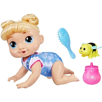 Imagen 3 de Baby Alive Muñeca Gatea y Juega Harper Hugs, Modelo B0CQ3QLY19, Color Rosa, Muñeca Interactiva de 11 Pulgadas para Niñas de 3 Años en Adelante, Serie Baby Alive