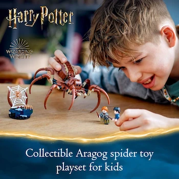 Imagen 2 de LEGO Harry Potter 76434 Aragog en el Bosque Prohibido Set de Construcción, Figura de Araña Acromántula Gigante, 2 Minifiguras (Harry Potter y Ron Weasley), 195 Piezas, Tamaño 7 cm Alto x 16 cm Largo x 18 cm Ancho, Serie Harry Potter, para 7+ Años
