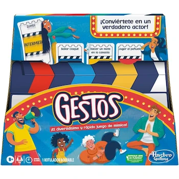 Imagen de referencia para Hasbro Gaming Juego de Mesa Gestos con Claqueta, Edición Familiar para 4+ Jugadores, Juego de Cartas de Adivinanzas y Mímica en Español, Azul, para Niños 8 Años en Adelante, 200 Tarjetas, ASIN B0CDN6XHWV