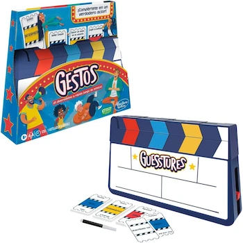 Imagen 4 de Hasbro Gaming Juego de Mesa Gestos con Claqueta, Edición Familiar para 4+ Jugadores, Juego de Cartas de Adivinanzas y Mímica en Español, Azul, para Niños 8 Años en Adelante, 200 Tarjetas, ASIN B0CDN6XHWV