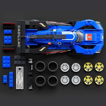 Imagen 4 de Mattel Brick Shop Hot Wheels Serie Speed Juguete de Construcción Cadillac Project GTP Hypercar Escala 1:32 con 236 Piezas, Hoja de Decales, Auto Die-Cast Exclusivo de Metal y Placa de Colección