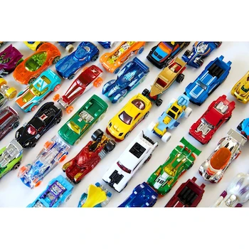 Imagen 5 de Hot Wheels Die Cast Basics 50-Pack Toy Vehicles: Assorted 1:64 Scale Cars and Trucks, Model V6697, Themed Packaging for Children 3 Years and Up