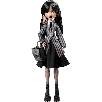 Imagen 2 de Monster High Muñeca de Colección Wednesday Addams Temporada 1 Episodio 1 Miércoles 11.5 pulgadas Negra y Blanca Muñeca Articulada de Moda