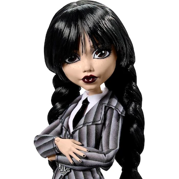 Imagen 3 de Monster High Muñeca de Colección Wednesday Addams Temporada 1 Episodio 1 Miércoles 11.5 pulgadas Negra y Blanca Muñeca Articulada de Moda