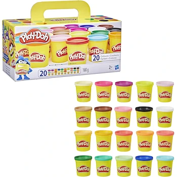 Imagen de referencia para Play-Doh Súper Maletín de Colores - Set de 20 Latas de 84 gramos de Masa No Tóxica Multicolor para Niños y Niñas - Juguete de Manualidades Creativas, Modelo B01C7DTI3M, ASIN B01C7DTI3M, Edad 2+