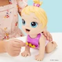 Miniatura de Baby Alive Hora de Comer Muñeca Rubia 20 cm para Niños de 3 Años en Adelante, Línea Baby Alive de Mattel, Muñeca Interactiva Bebé con Cabello Rubio Largo, Tamaño Compacto 8 Pulgadas