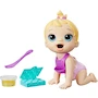 Miniatura de Baby Alive Hora de Comer Muñeca Rubia 20 cm para Niños de 3 Años en Adelante, Línea Baby Alive de Mattel, Muñeca Interactiva Bebé con Cabello Rubio Largo, Tamaño Compacto 8 Pulgadas