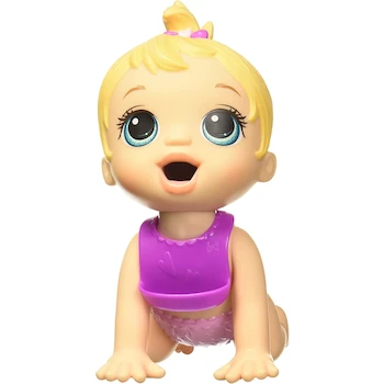 Imagen 4 de Baby Alive Hora de Comer Muñeca Rubia 20 cm para Niños de 3 Años en Adelante, Línea Baby Alive de Mattel, Muñeca Interactiva Bebé con Cabello Rubio Largo, Tamaño Compacto 8 Pulgadas