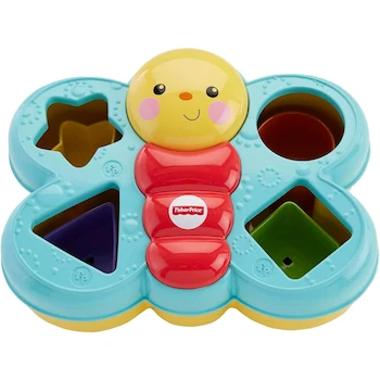 Imagen 3 de Fisher-Price Mariposa de Bloques Divertidos Clasificador de Formas Multicolor, 6 Bloques, Modelo CDC22, para Bebés de 6 Meses en Adelante