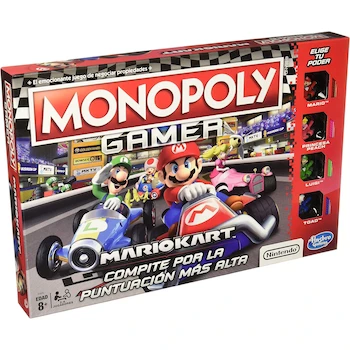 Imagen de referencia para Hasbro Gaming Monopoly Edición Mario Kart Nintendo Juego de Mesa Familiar para 2-4 Jugadores Edad 8+ Años Modelo E6422 Color Multicolor Tamaño Estándar Serie Nintendo Super Mario Kart