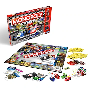 Imagen 4 de Hasbro Gaming Monopoly Edición Mario Kart Nintendo Juego de Mesa Familiar para 2-4 Jugadores Edad 8+ Años Modelo E6422 Color Multicolor Tamaño Estándar Serie Nintendo Super Mario Kart