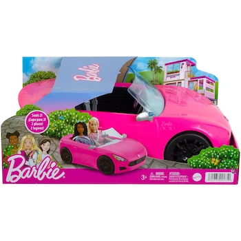 Imagen 3 de Barbie Vehículo Coche Convertible Rosa Exterior Interior Negro para Muñecas Niñas 3+ Años Mattel Imaginación Espacio 2 Muñecas Venden Separado Modelo B09BW44GBG Serie Convertible Rosa