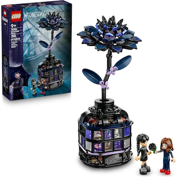 Imagen de referencia para LEGO Merlina Dalia Negra 76784 Set de Construcción Invernadero en Miniatura Planta de Juguete Decoración de Fantasía Regalo de Halloween Serie Merlina Color Negro para Niños Niñas Fans 8+ Años 265 Piezas
