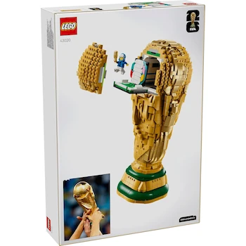 Imagen 2 de LEGO Editions Trofeo Oficial de la Copa Mundial de la FIFA Réplica Set de Construcción y Decoración para Niños Regalo para Aficionados al Deporte con Minimodelo Modelo 43020 Dorado de 18 cm de Altura 8 Piezas Edad 6+ Serie FIFA World Cup