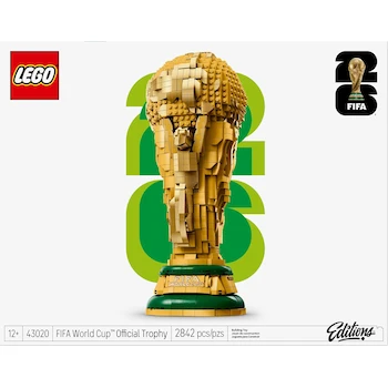 Imagen 3 de LEGO Editions Trofeo Oficial de la Copa Mundial de la FIFA Réplica Set de Construcción y Decoración para Niños Regalo para Aficionados al Deporte con Minimodelo Modelo 43020 Dorado de 18 cm de Altura 8 Piezas Edad 6+ Serie FIFA World Cup