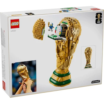 Imagen 5 de LEGO Editions Trofeo Oficial de la Copa Mundial de la FIFA Réplica Set de Construcción y Decoración para Niños Regalo para Aficionados al Deporte con Minimodelo Modelo 43020 Dorado de 18 cm de Altura 8 Piezas Edad 6+ Serie FIFA World Cup