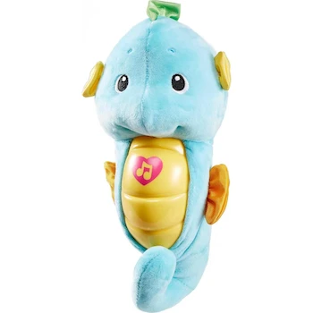 Imagen alusiva al producto Fisher-Price Juguete Peluche Caballito de Mar Serie Dulces Sueños Soothe & Glow, Color Azul, Modelo B00P4CEUS2, Altura 29 cm
