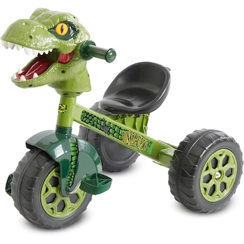 Imagen alusiva al producto Prinsel Triciclo de T-Rex Trax Dinosaurio Montable para Niños, Verde, Modelo 1387, para Edades 2-5 Años, Altura 53 cm, Material Plástico y Metal