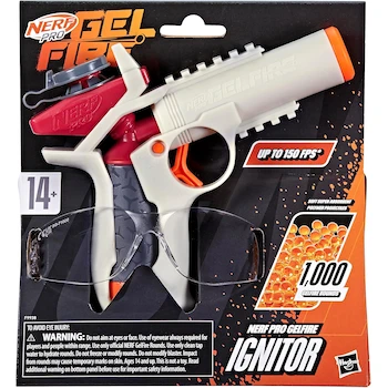 Imagen de referencia para NERF Hasbro Pro Gelfire Ignitor Lanzador de Juguete - Modelo Ignitor - Serie Pro Gelfire - Capacidad 60 Cargas - Incluye 1.000 Recargas Gelfire - Color Naranja y Negro - Para Adolescentes 14+ Años - Regalo Navidad Reyes Magos