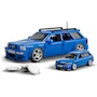 Miniatura de Mattel Brick Shop Hot Wheels Juguete de Construcción Speed '94 Audi Avant RS2, Escala 1:32, Auto Exclusivo de Metal Die-Cast, Incluye Placa de Colección, Color Plata/Verde, Serie Brick Builder, Tamaño Estándar 1:32