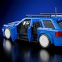 Miniatura de Mattel Brick Shop Hot Wheels Juguete de Construcción Speed '94 Audi Avant RS2, Escala 1:32, Auto Exclusivo de Metal Die-Cast, Incluye Placa de Colección, Color Plata/Verde, Serie Brick Builder, Tamaño Estándar 1:32