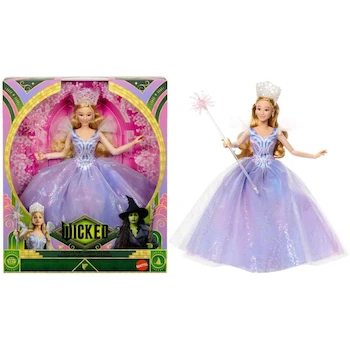 Imagen de referencia para Muñeca de Moda Deluxe Enchanting Glinda de Wicked: For Good, Universal Pictures Mattel, Modelo JFM13, Rosa con Vestido de Organza Brillante, Tamaño 11.5 Pulgadas, Serie Wicked, para Niñas de 6 Años y Adelante