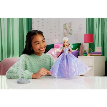 Imagen 2 de Muñeca de Moda Deluxe Enchanting Glinda de Wicked: For Good, Universal Pictures Mattel, Modelo JFM13, Rosa con Vestido de Organza Brillante, Tamaño 11.5 Pulgadas, Serie Wicked, para Niñas de 6 Años y Adelante
