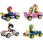 Miniatura de Hot Wheels Mario Kart Paquete de 4 Vehículos Die-cast a Escala 1:64 con Mario, Luigi, Bowser y Yoshi Negro Exclusivo Amazon