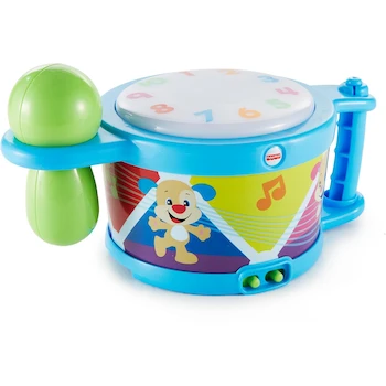 Imagen 3 de Fisher-Price Tambor Canta Conmigo Ríe y Aprende Juguete Interactivo para Bebés 6 Meses+ Luces Colores Baqueta Sonaja Música Frases Ritmo Aprendizaje Musical Modelo B01G23L06Q