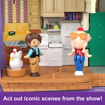 Imagen 5 de Polly Pocket Friends Compact Playset Coleccionable Taza de Café Central Perk con 6 Micro Muñecas Personajes y 9 Accesorios Serie Partnership Modelo HKV74