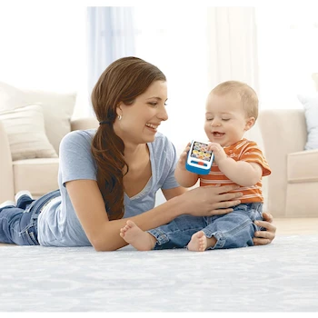 Imagen 2 de Fisher-Price Ríe y Aprende Juguete para Bebés Smartphone de Aprendizaje Azul Modelo HXB83 para Bebés de 6 Meses en Adelante
