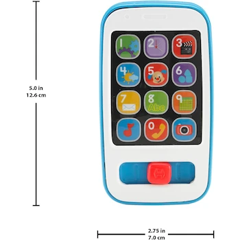 Imagen 3 de Fisher-Price Ríe y Aprende Juguete para Bebés Smartphone de Aprendizaje Azul Modelo HXB83 para Bebés de 6 Meses en Adelante