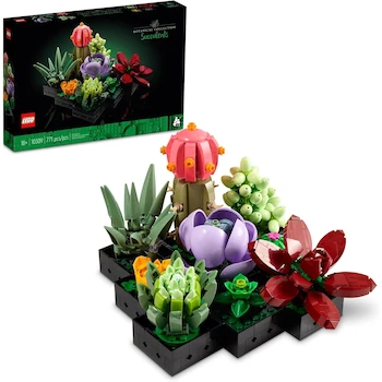 Imagen de referencia para LEGO Icons Botanical Collection Set Succulents 10309 para Adultos - 771 Piezas Multicolor, 9 Plantas Suculentas de Exhibición, Tamaño: 13 cm Alto x 18 cm Ancho x 12 cm Profundo