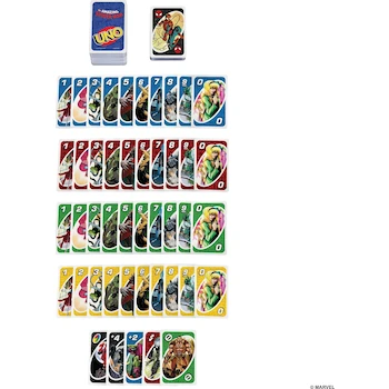 Imagen 5 de Mattel Games UNO Marvel Spider-Man, Juego de Cartas Multicolor, Serie The Amazing Spider-Man, 112 Cartas, Tamaño Estándar, para 2-10 Jugadores, Edad 7+ Años, Original Mattel, ASIN B0CD3197RV