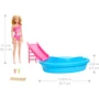 Miniatura de Barbie Set de Juego Alberca Glam con Muñeca, Piscina para Llenar con Agua Real, Modelo B0CB6JKM8F, Mattel, para Niñas de 3 Años en Adelante
