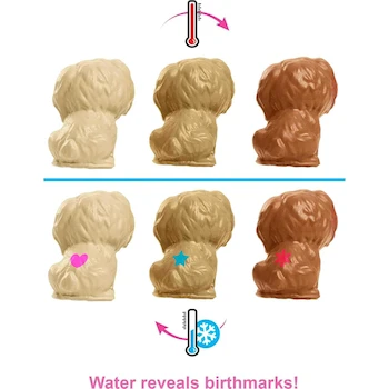 Imagen 5 de Barbie Sisters & Pets Set de Juego Cachorros Recién Nacidos HCK75, Muñeca Rubia de 11.5 Pulgadas, Perrita Embarazada, 3 Cachorros Sorpresa, Accesorios Multi-Color de Cuidado, para Niñas de 3 Años en Adelante