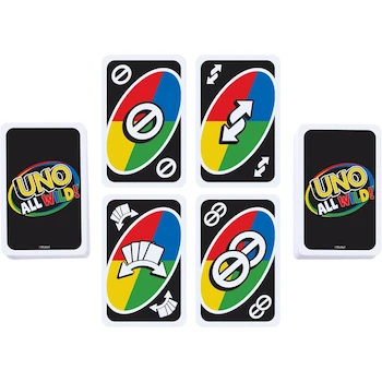 Imagen 5 de Mattel Games UNO All Wild Juego de Cartas, Serie UNO All Wild, Modelo HHL33, Baraja de 112 Cartas