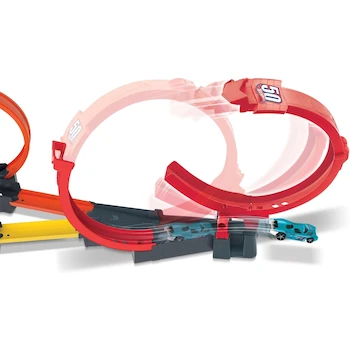 Imagen 5 de Hot Wheels HDR83 Pista de Juguete Competencia Súper Loop Multicolor, Escala 1:64, Dimensiones Empaquetadas 57 x 7 x 34 cm, Extensible a 64 cm, Peso 0.98 kg, Incluye 1 Vehículo, para 1-2 Jugadores, Serie Action, Edad 4 Años en Adelante