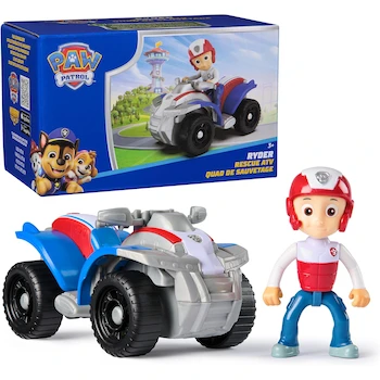 Imagen alusiva al producto Paw Patrol, Quad de Ryder, vehículo de Juguete con Figura de acción Coleccionable, Juguetes respetuosos con el Medio Ambiente para niños y niñas a Partir de 3 años, Modelo 6071588, 14.3x7.62x9.53cm, 150g