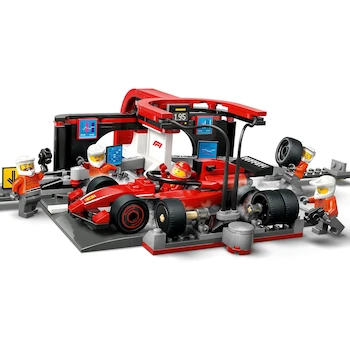 Imagen 4 de LEGO City 60443 Parada en Pits de F1 y Equipo de Mecánicos con Auto Ferrari Rojo, Set de Construcción de 322 Piezas, Serie City, para Niños de 6 Años o Más, Dimensiones 8 cm Alto x 14 cm Ancho x 5 cm Profundo