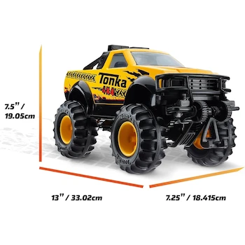 Imagen 2 de Camión de Juguete Tonka Steel Classics 4x4 Pick Up Amarillo, Serie Steel Classics, Modelo 6034, Tamaño 13 pulgadas de largo
