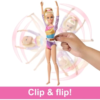 Imagen 3 de Barbie Profesiones Set de Juego Gimnasta Muñeca Cabello Rubio con Viga de Equilibrio y Más de 10 Accesorios Temáticos Mattel HRG52 para Niñas de 3 Años en Adelante