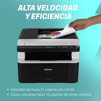 Imagen 3 de Brother DCP-1617NW Impresora Multifuncional Láser Monocromática 3 en 1 con WiFi, Ciclo Mensual 10000 Páginas, Memoria 32 MB, Color Negro